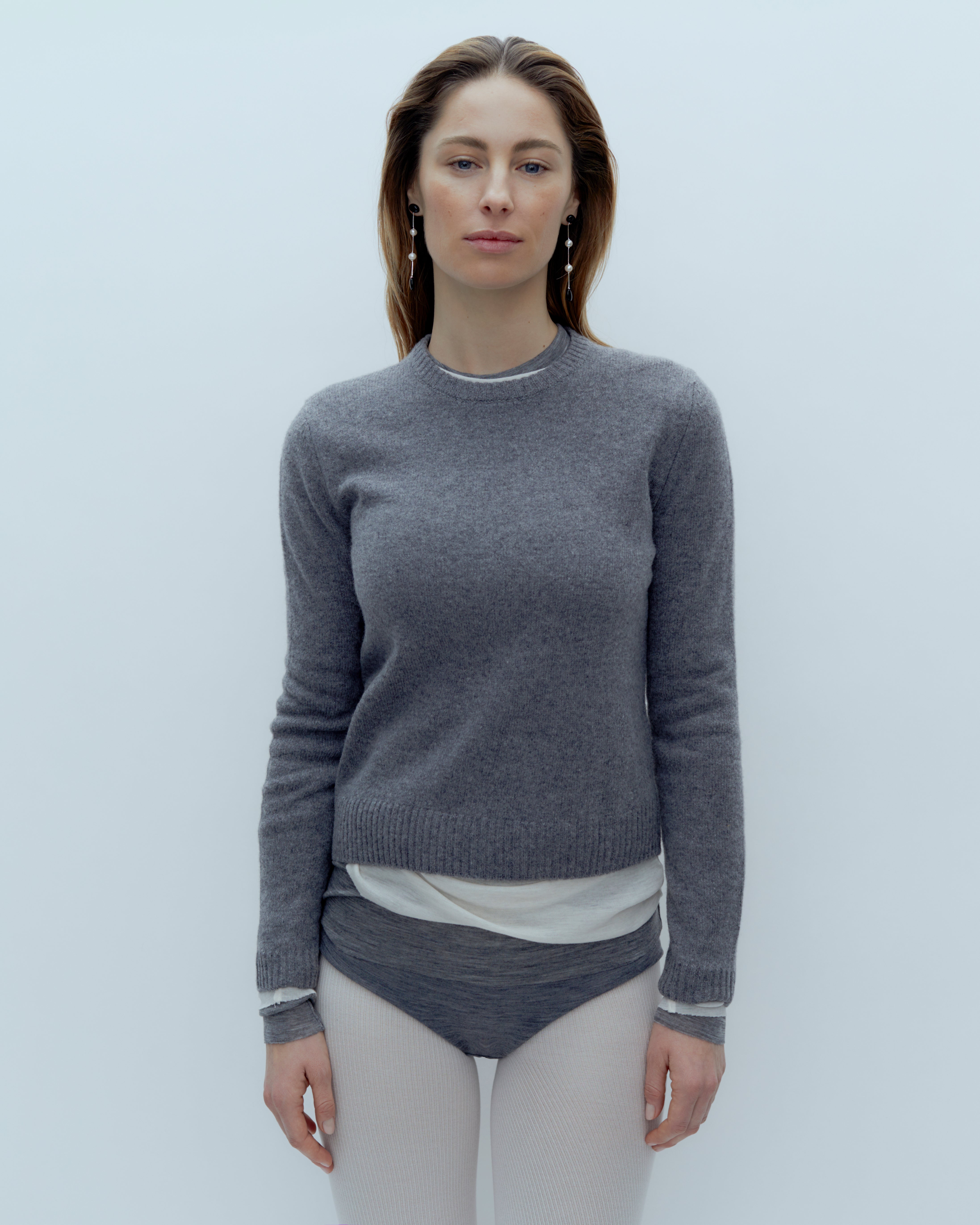 Dualism Long hængeøreringe - sølv